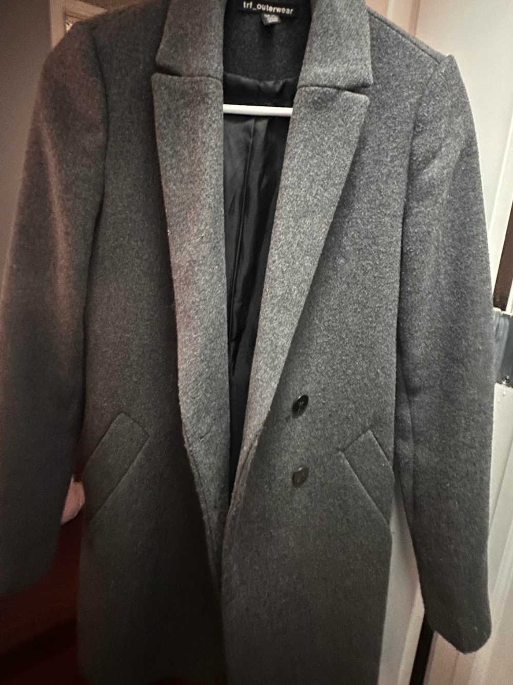 Zara Gray Wool-Blend Overcoat